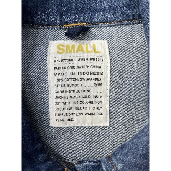 J Crew Denim Trucker Jacket Y2K Small Womens Med Wash Blue Stretch Cotton Blend - Picture 10 of 12